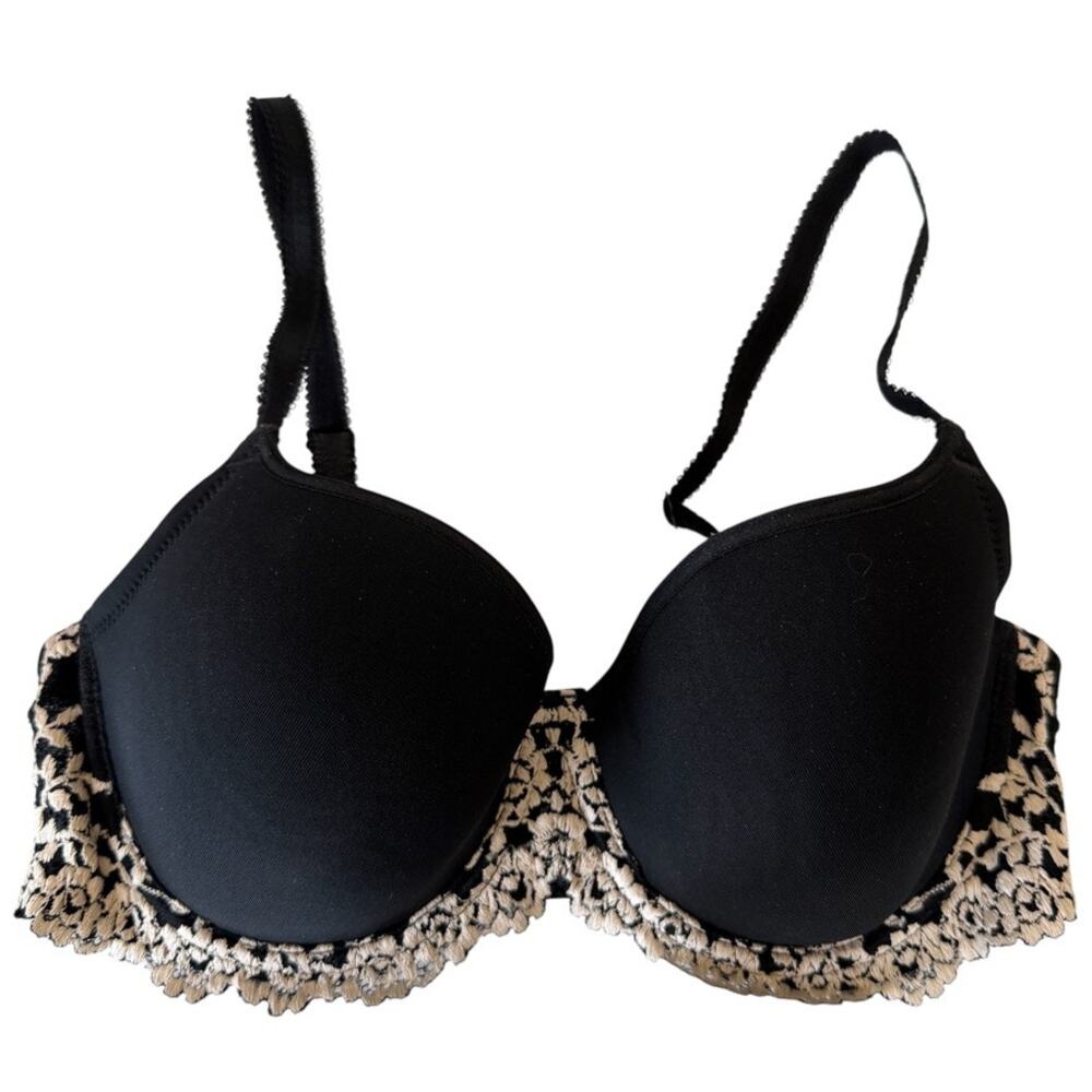 Wacoal Embrace Lace T-Shirt Bra Style 853191 Black & Cream Color Way Size 34C